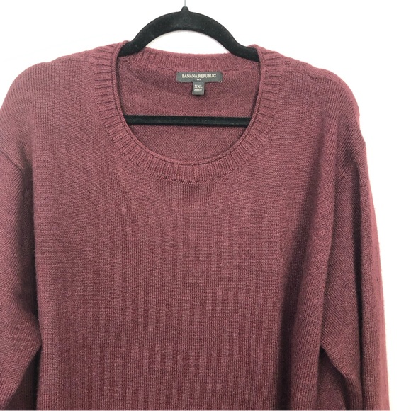 Banana Republic Men’s Burgundy Long Sleeves Knit Pullover Sweater Size XX-Large - Picture 5 of 6
